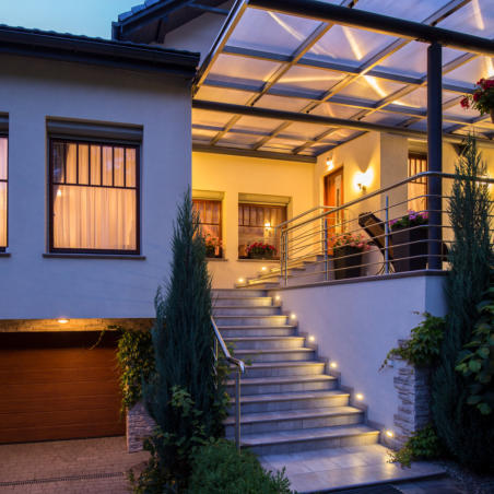 Outdoor Residential Lighting, Outdoor Overhead Garage Light, Step Lights, Front Door Light