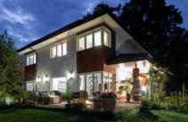 Brightly Lit Backyard of Residential Home